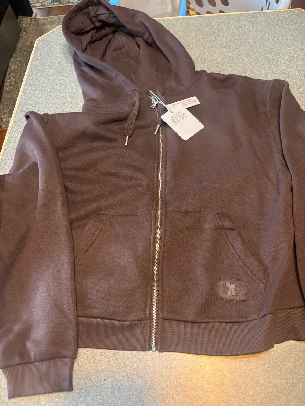 Savage X Fenty Brown Full-Zip Hoodie with Hood